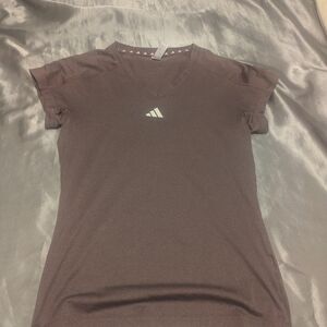 Adidas Brown V-Neck T-Shirt